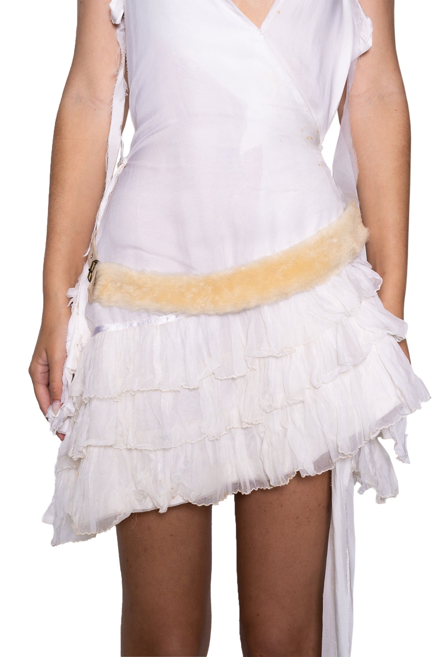 Ruffled Silk Wedding Dress