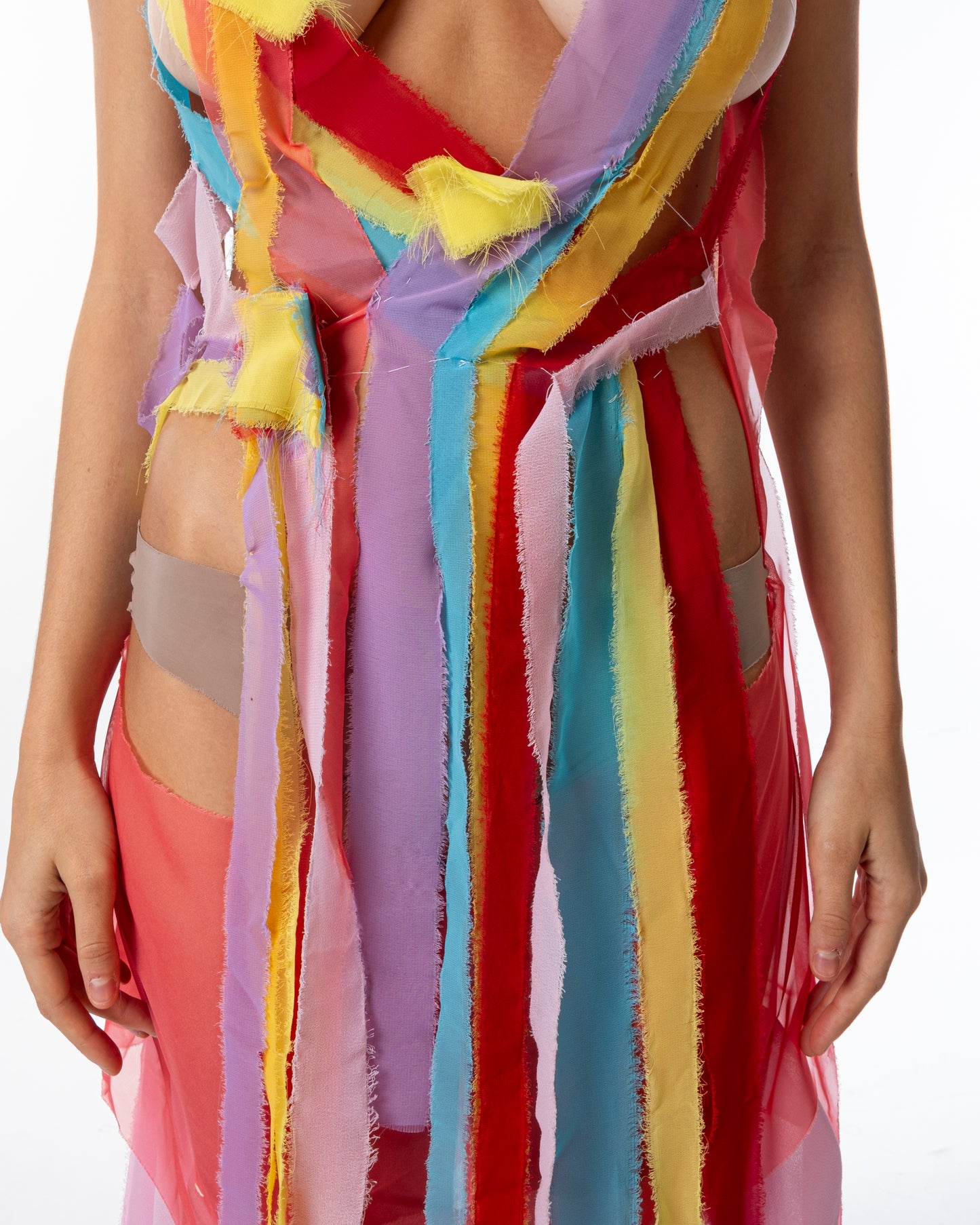Asymmetric Strip Dress