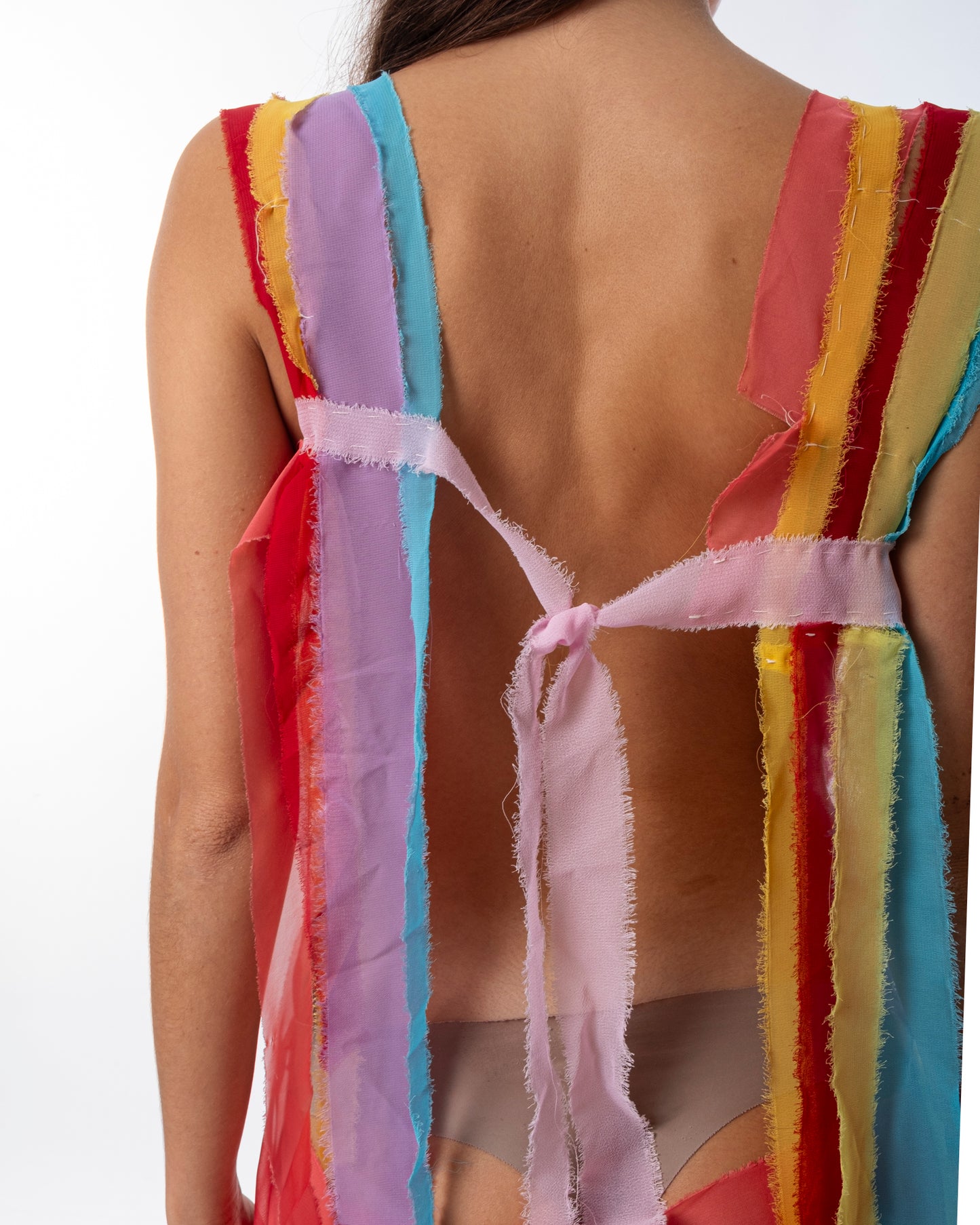 Asymmetric Strip Dress