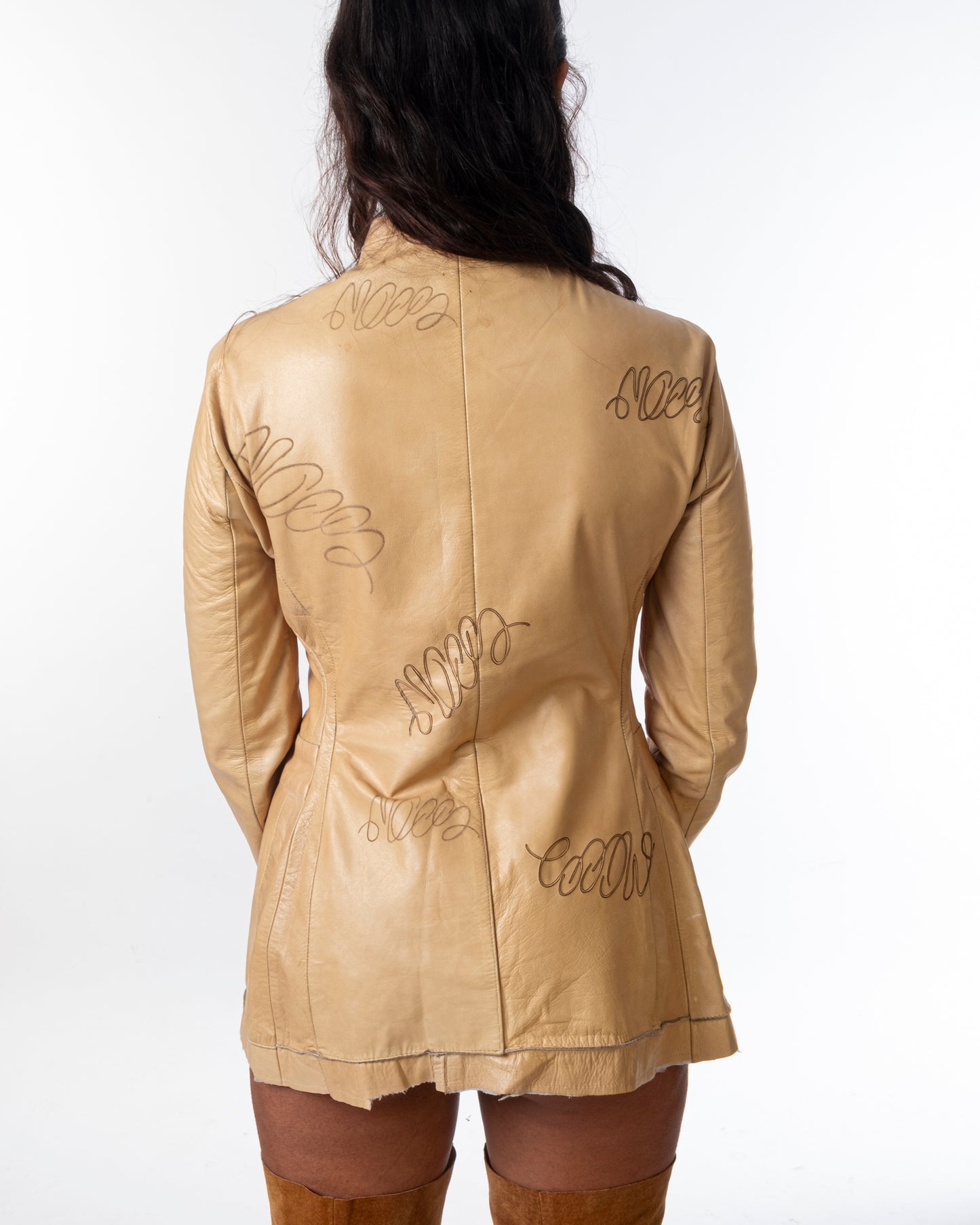 Laser Printed Leather Coat