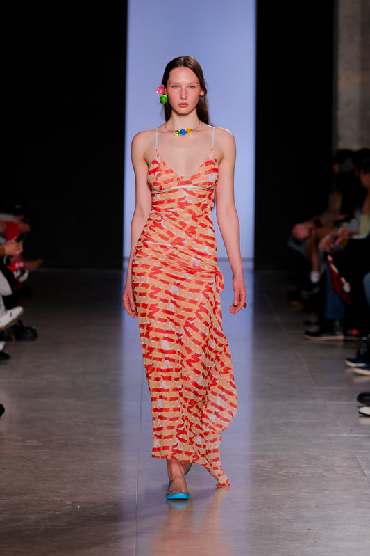Yellow & Red Wrapped Dress
