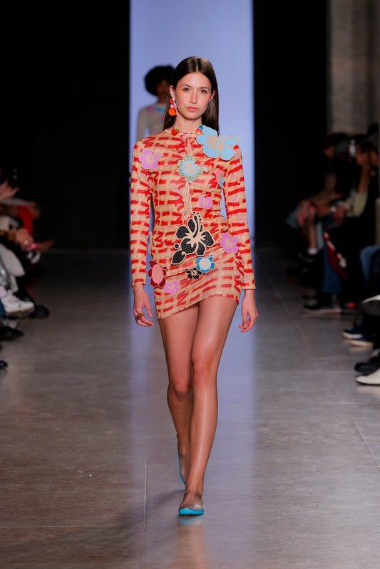 Yellow & Red Hibiscus Cardigan